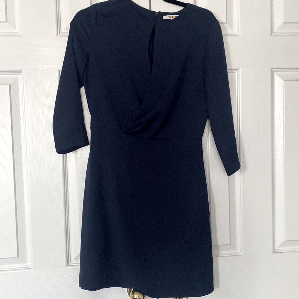 Moon women’s dress navy keyhole design hidden pockets XS